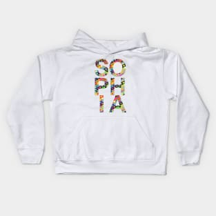 Sophia, name, typography Kids Hoodie